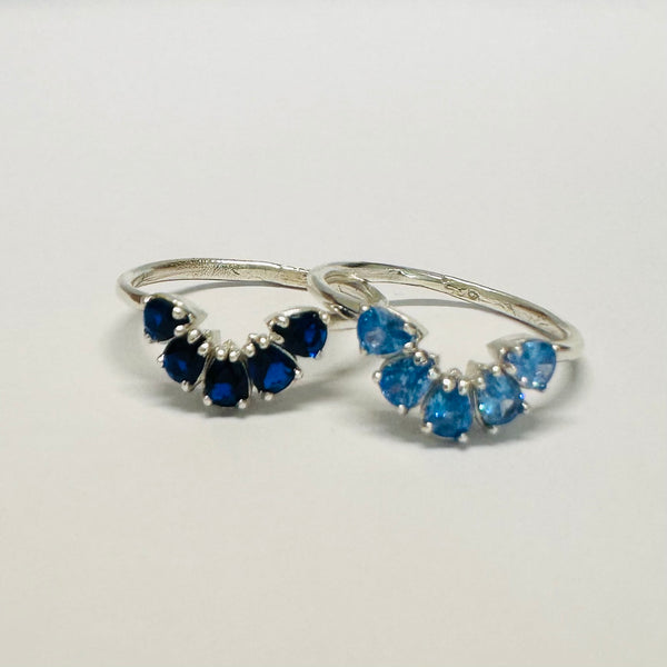 Smile Sky Blue Zircon Stones Ring