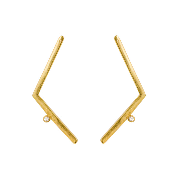 Simplicity V-Line Zircon Stud Earrings