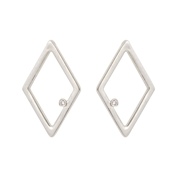 Simplicity Rhombus Zircon Stud Earrings