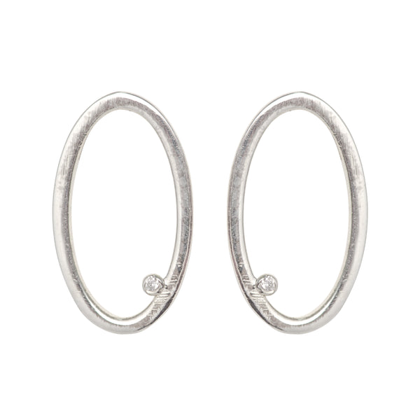 Simplicity Oval Zircon Stud Earrings
