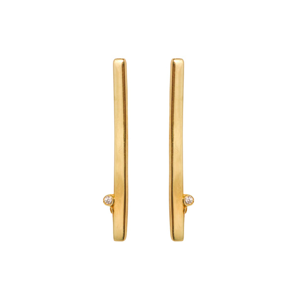 Simplicity Line Zircon Stud Earrings