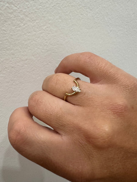 Smile Vertical Navette Diamond Ring