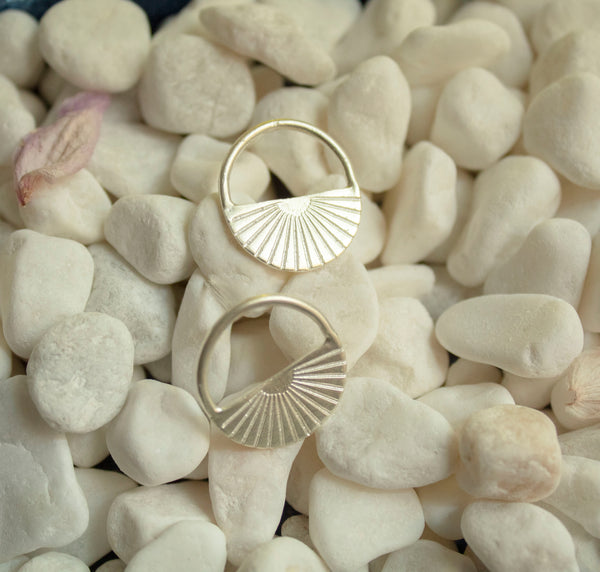 Retro Lotus Circle Engraved Earrings
