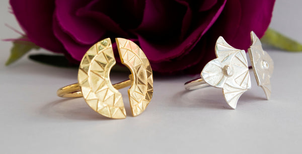 Art Deco Flower Open Ring