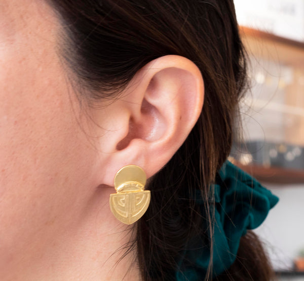 Art Deco Vintage Shape Stud Earrings
