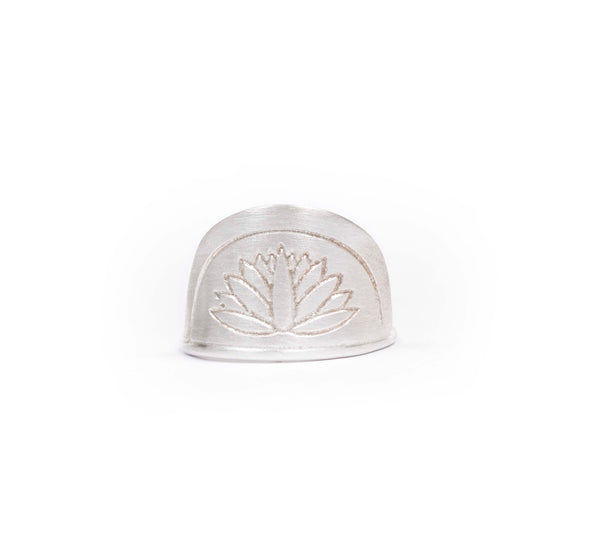 Retro Lotus Semi-Circle Ring