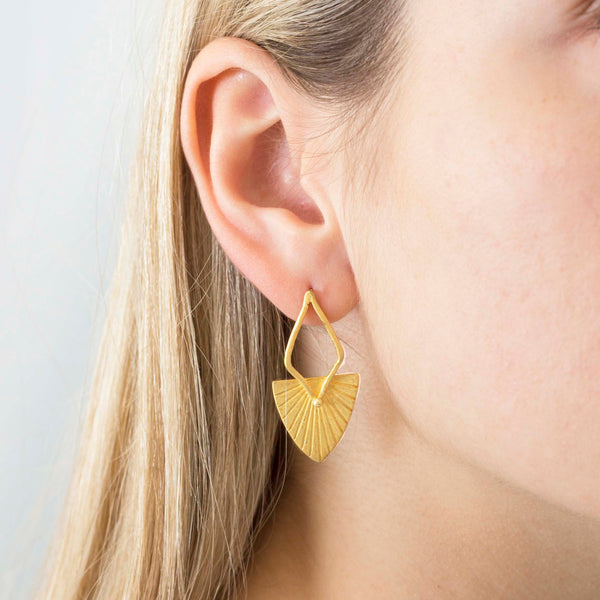 Retro Lotus Dynamic Edgy Earrings