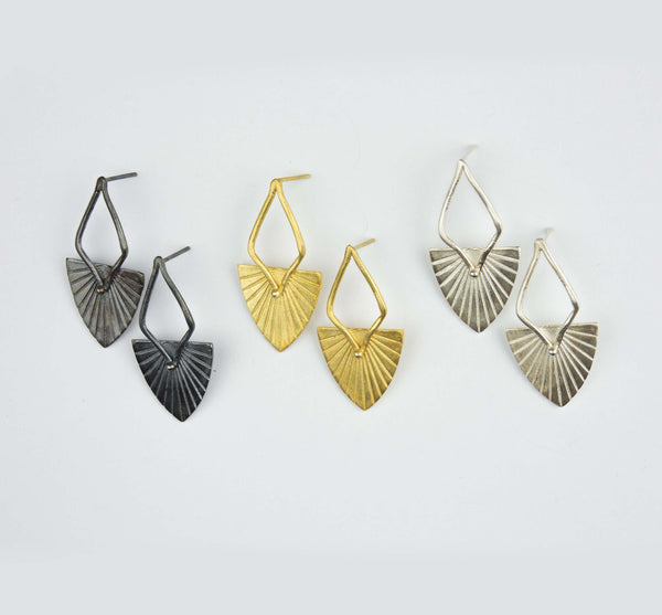 Retro Lotus Dynamic Edgy Earrings