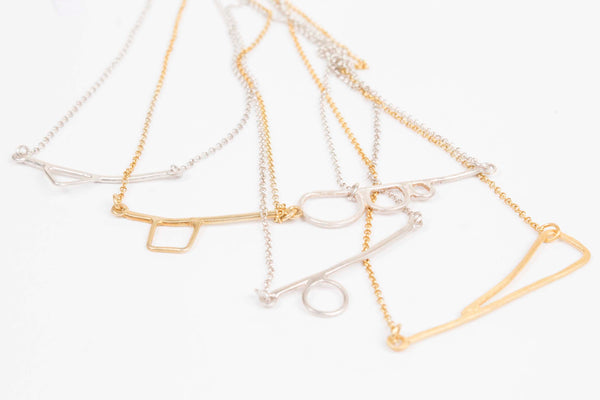 Bauhaus Right Triangle Minimal Necklace