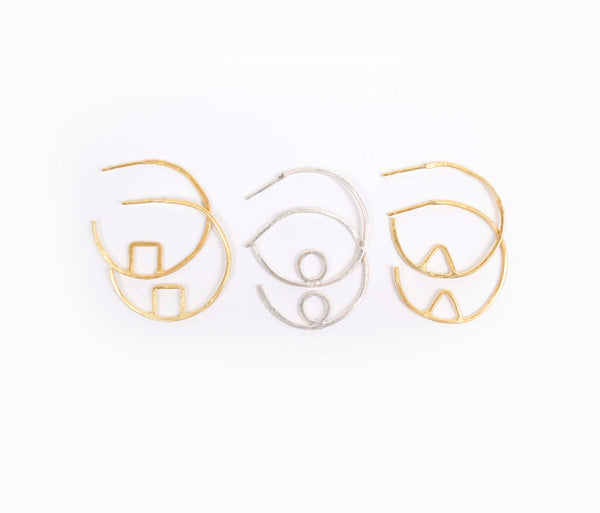 Bauhaus Rectangle Hoops Earrings