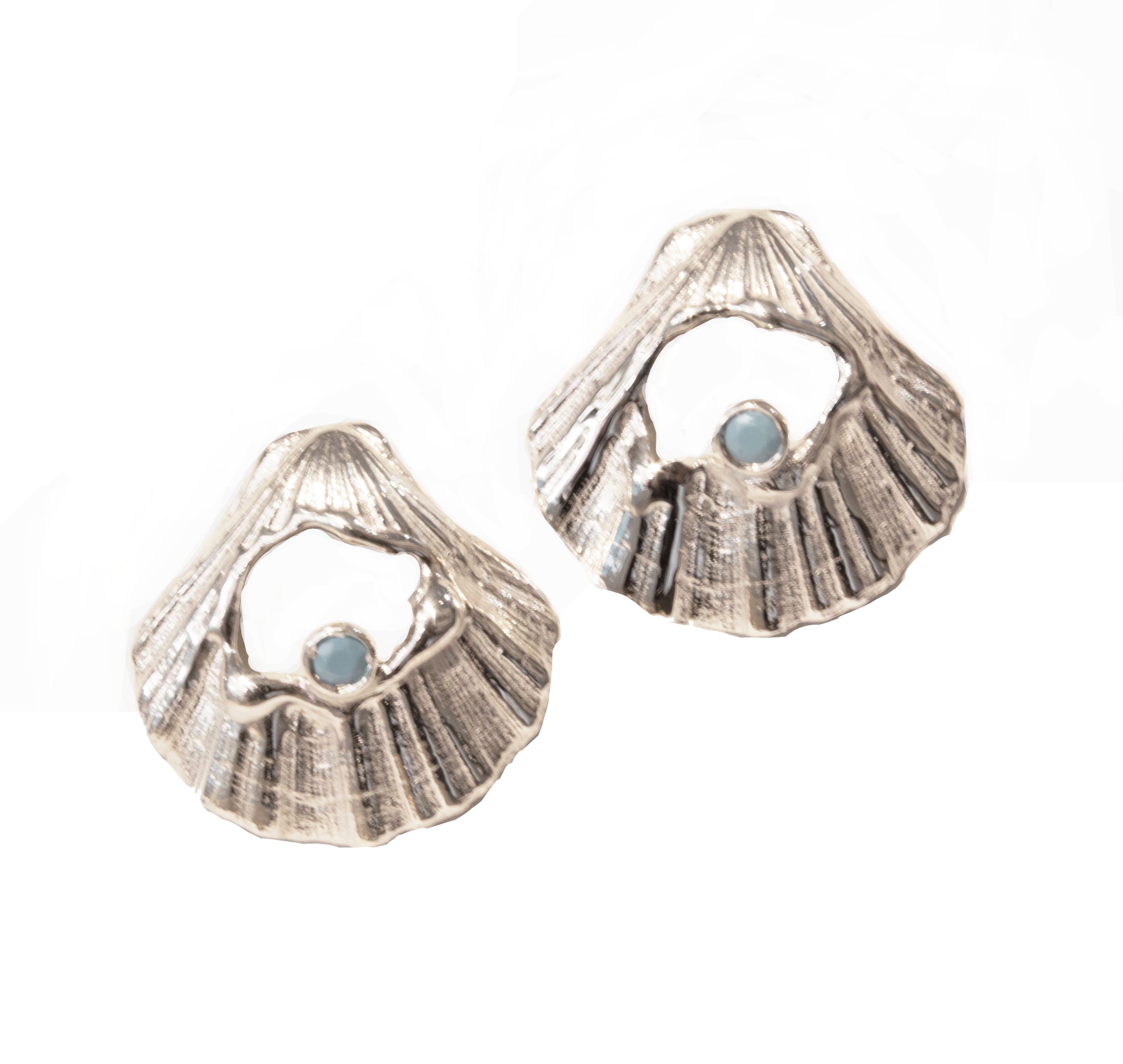 Σκουλαρίκι Τιρκουάζ σε Σχήμα Κοχυλιού