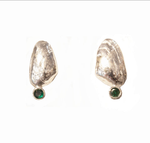 Shell Mussel Green Earrings