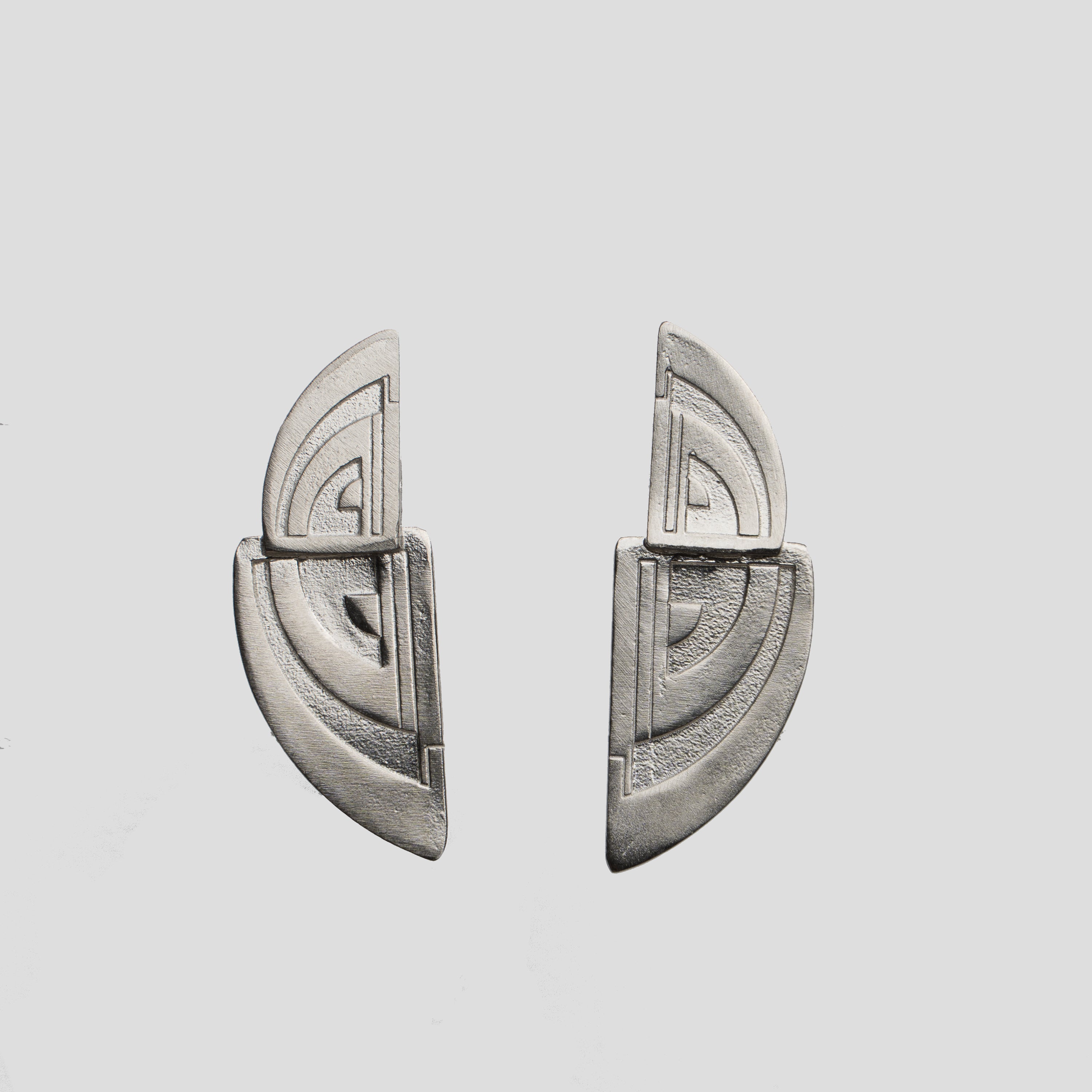 Art Deco Oblong Stametent Stud Earrings