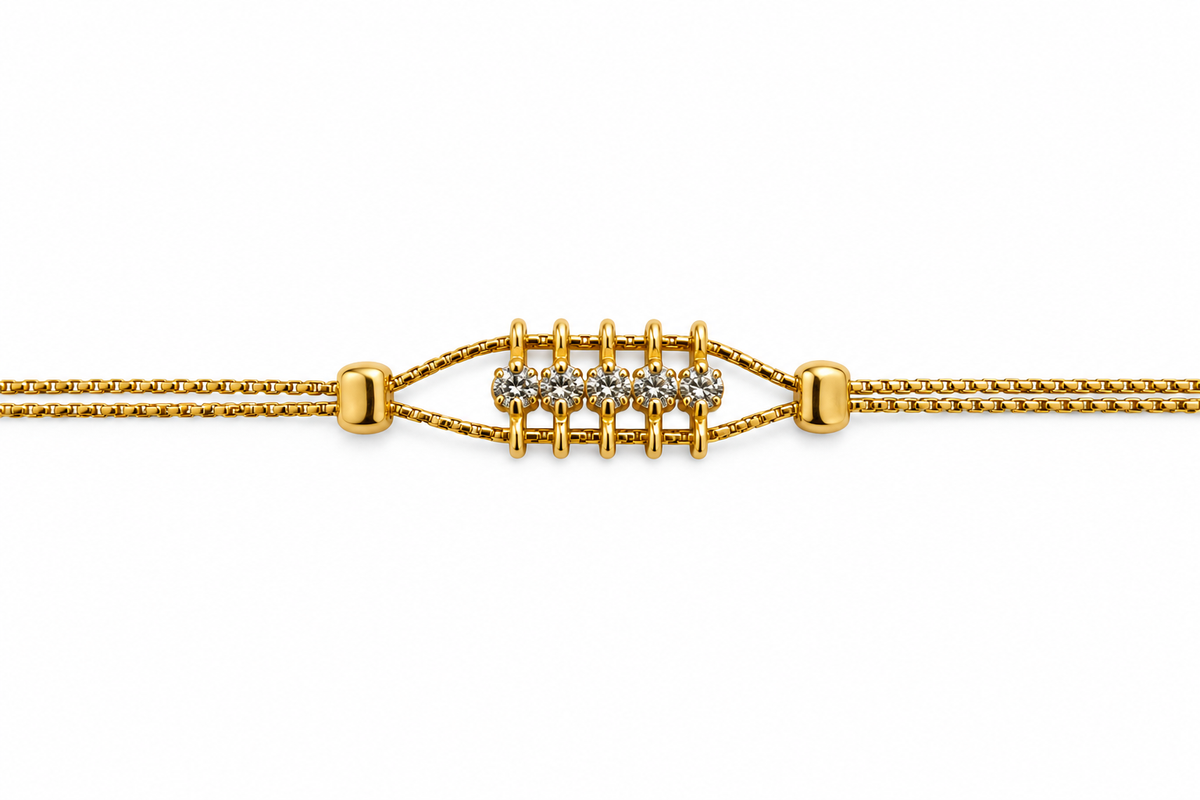 Minimal Five Stones Bracelet