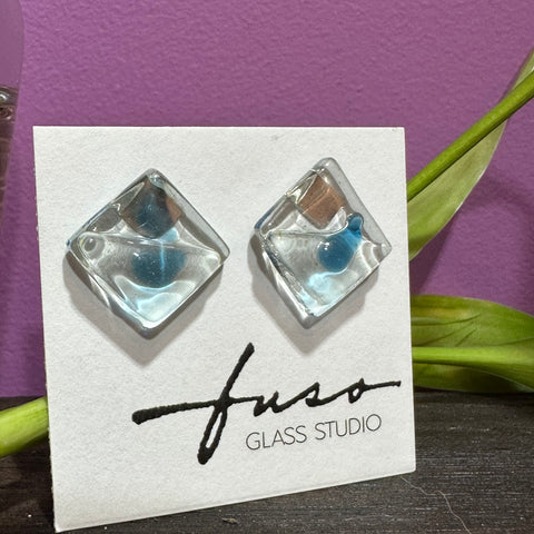 Rhombus Blue Earrings