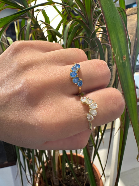 Smile Sky Blue Zircon Stones Ring