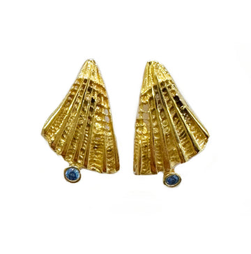 Σκουλαρίκι σε σχήμα κοχυλιού, μισόχονδρο, ανοιχτό γαλάζιο.