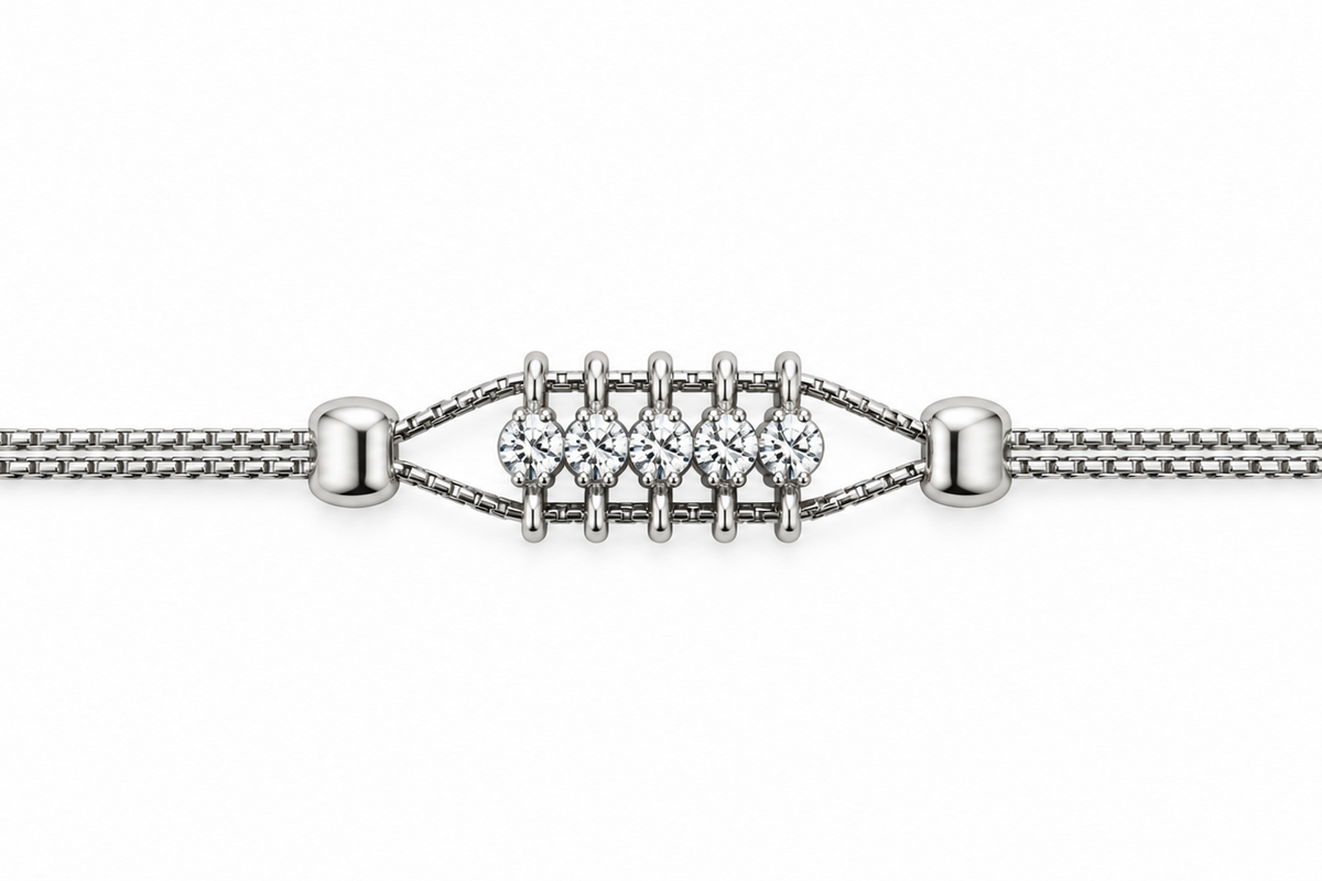 Minimal Five Stones Bracelet
