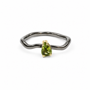 Solitaire Peridot Pear Ring