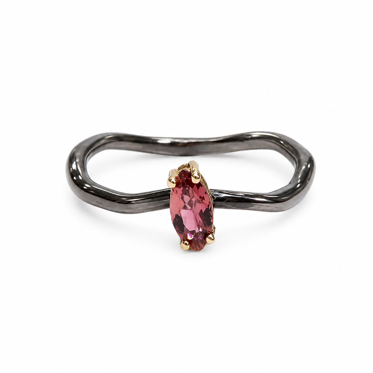 Solitaire Pink Marquise Tourmaline Ring