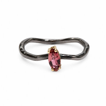 Solitaire Pink Marquise Tourmaline Ring