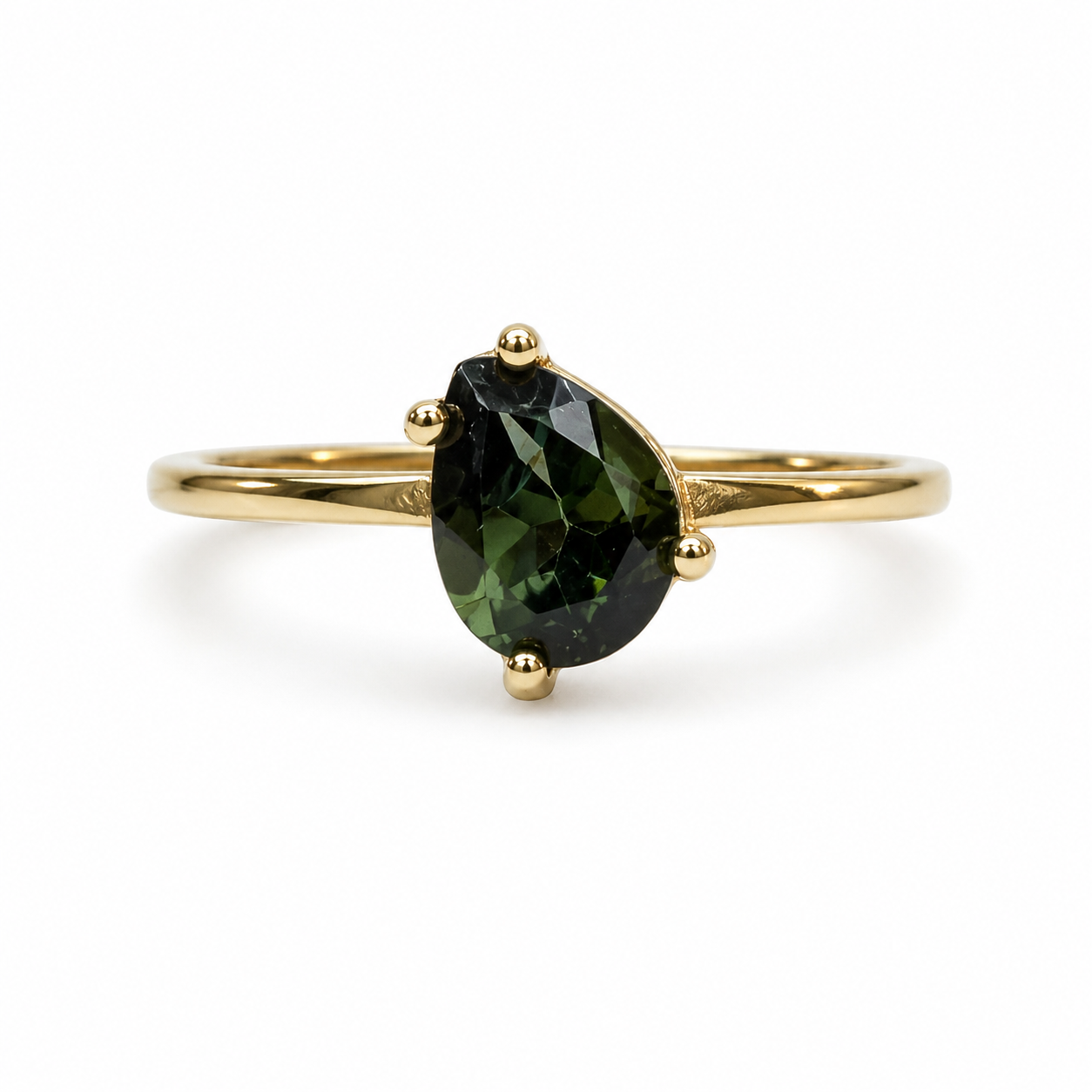 Soltaire Big Deep Blue Pear Tourmaline
