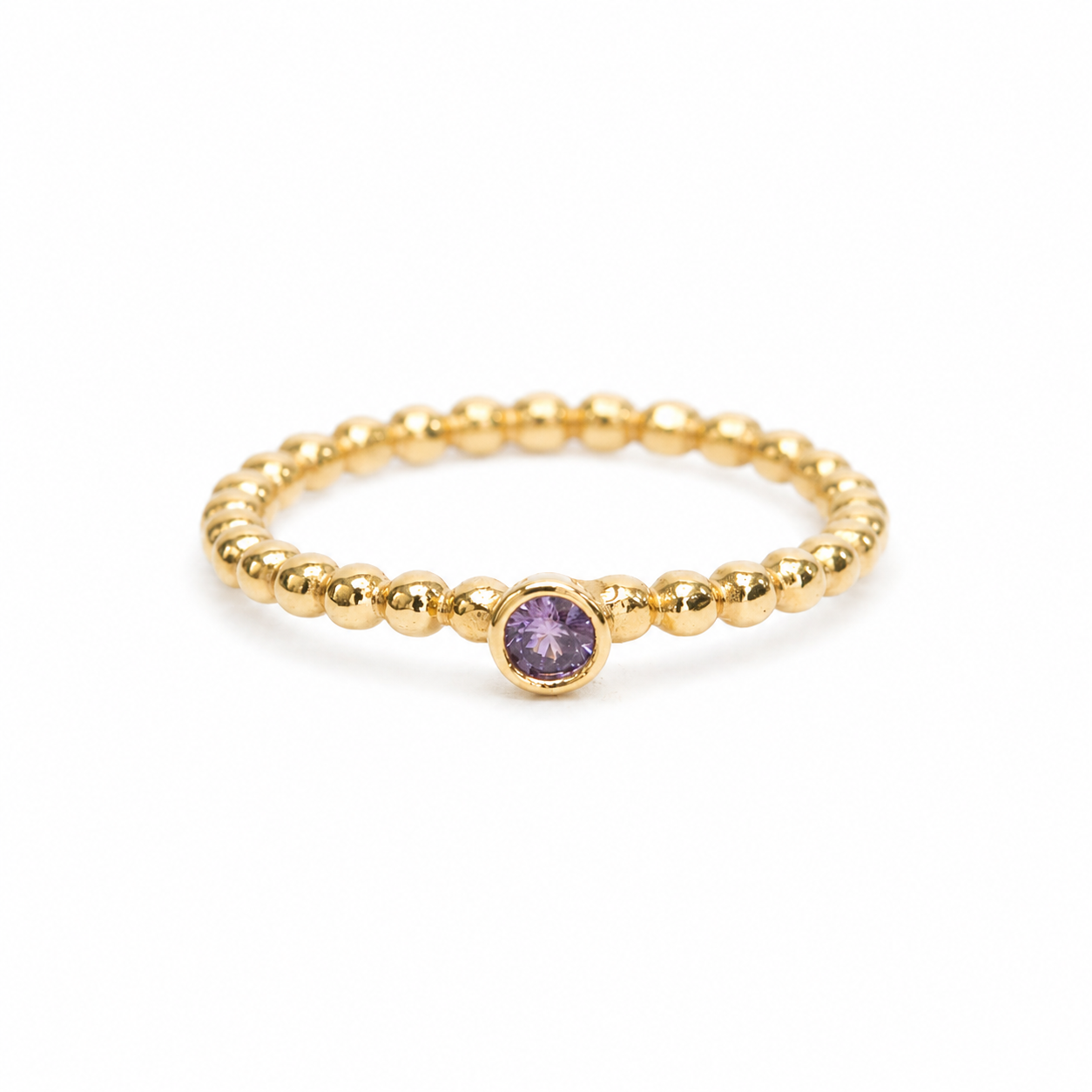 Simplicity Round Violet Zircon  Bubble Ring