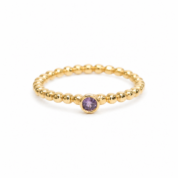 Simplicity Round Violet Zircon  Bubble Ring