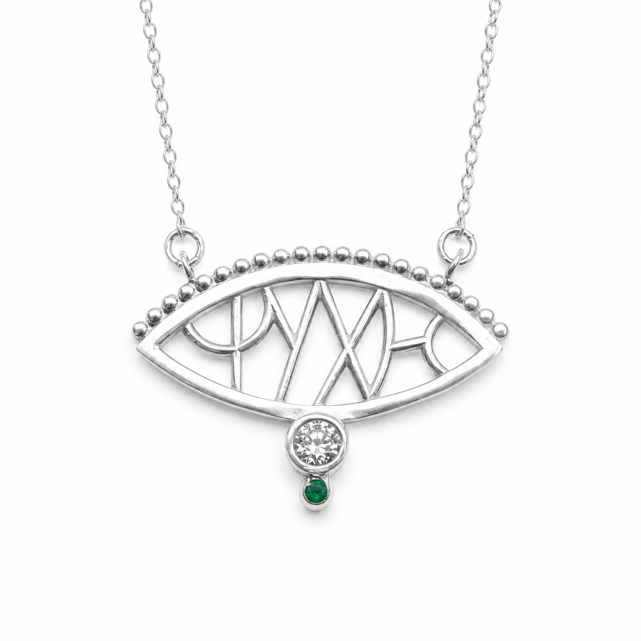 Psixi Big Necklace with Zircon Stones