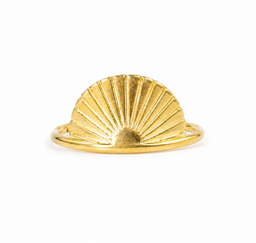 Retro Lotus Semi-Circle Open Ring