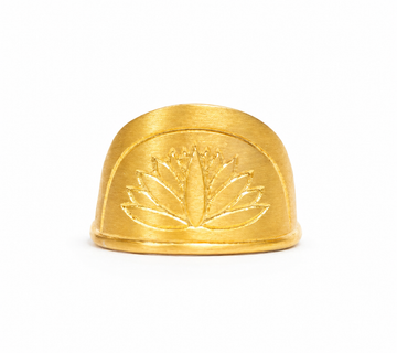 Δαχτυλίδι με ημικύκλιο με χάραξη λωτού