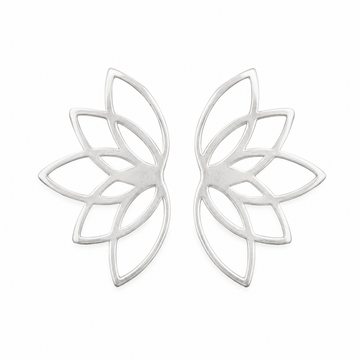 Lotus Flower First Bloom Silver Earrings