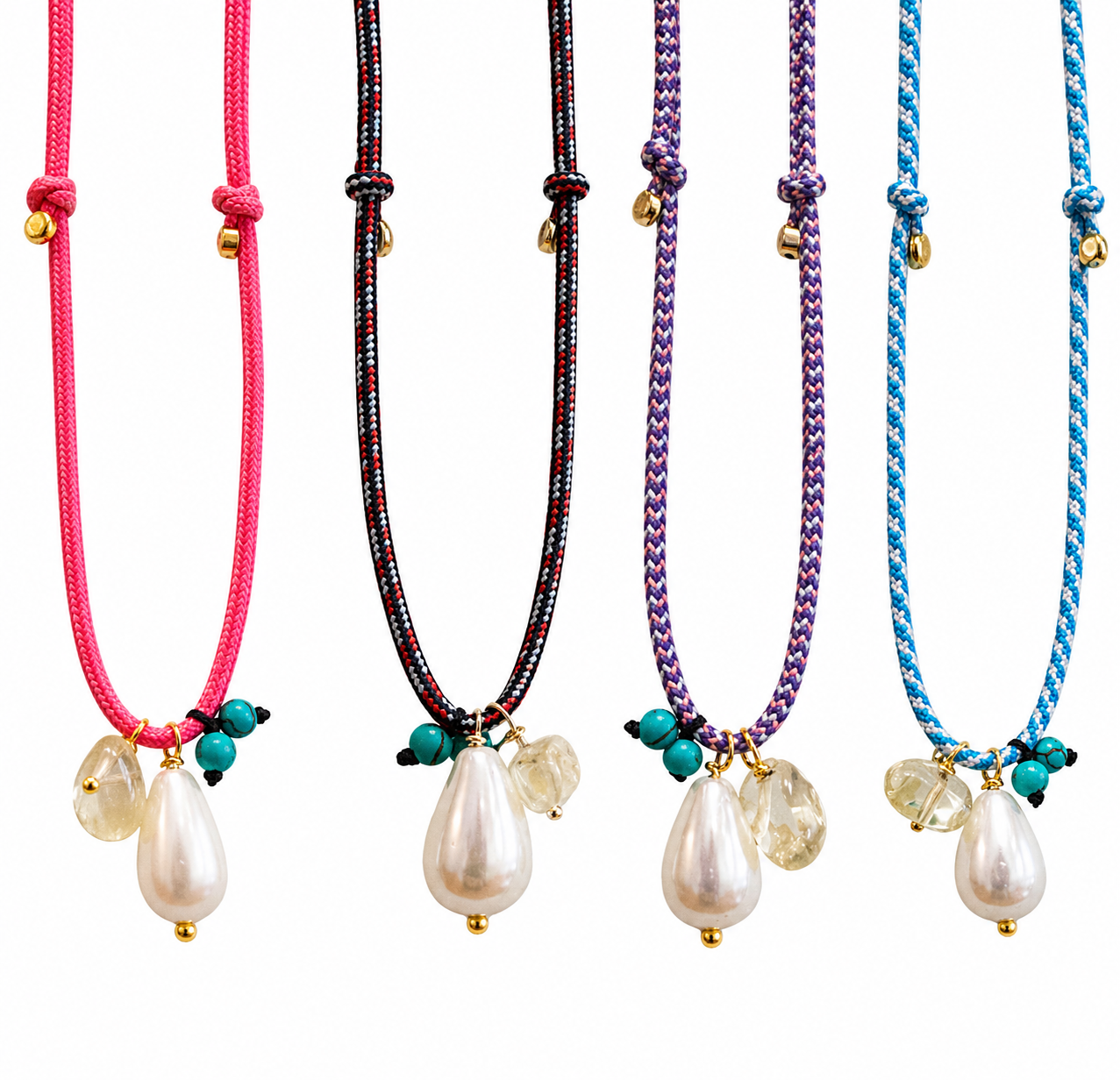 Drop Pearl Cord Necklace