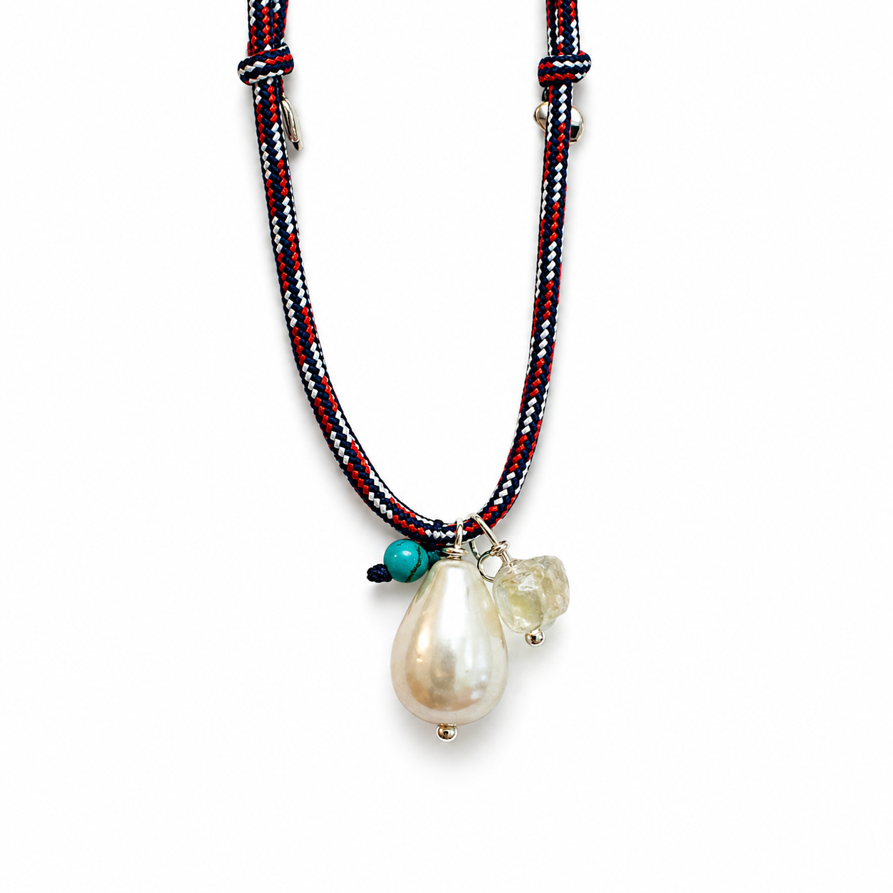 Drop Pearl Cord Necklace