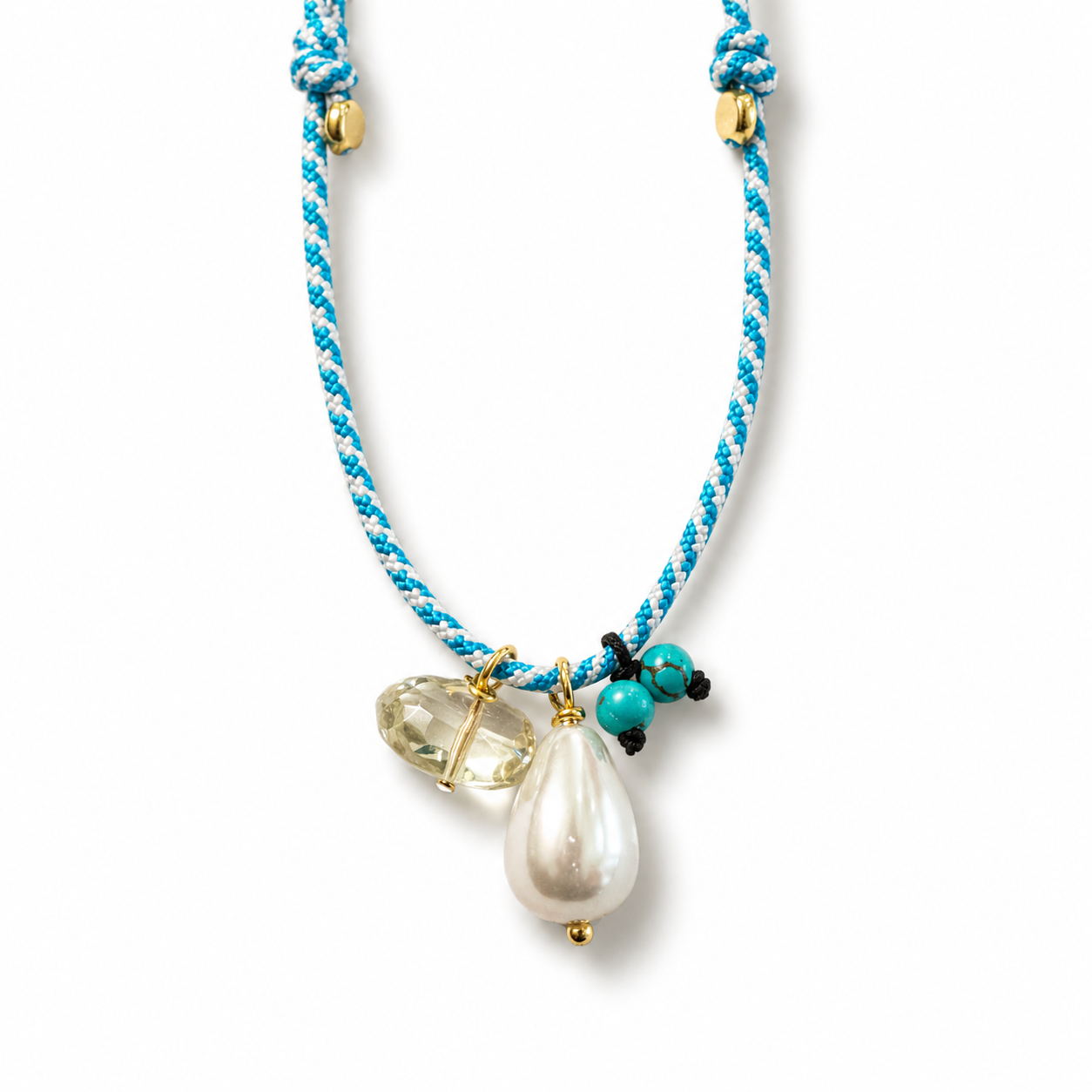 Drop Pearl Cord Necklace