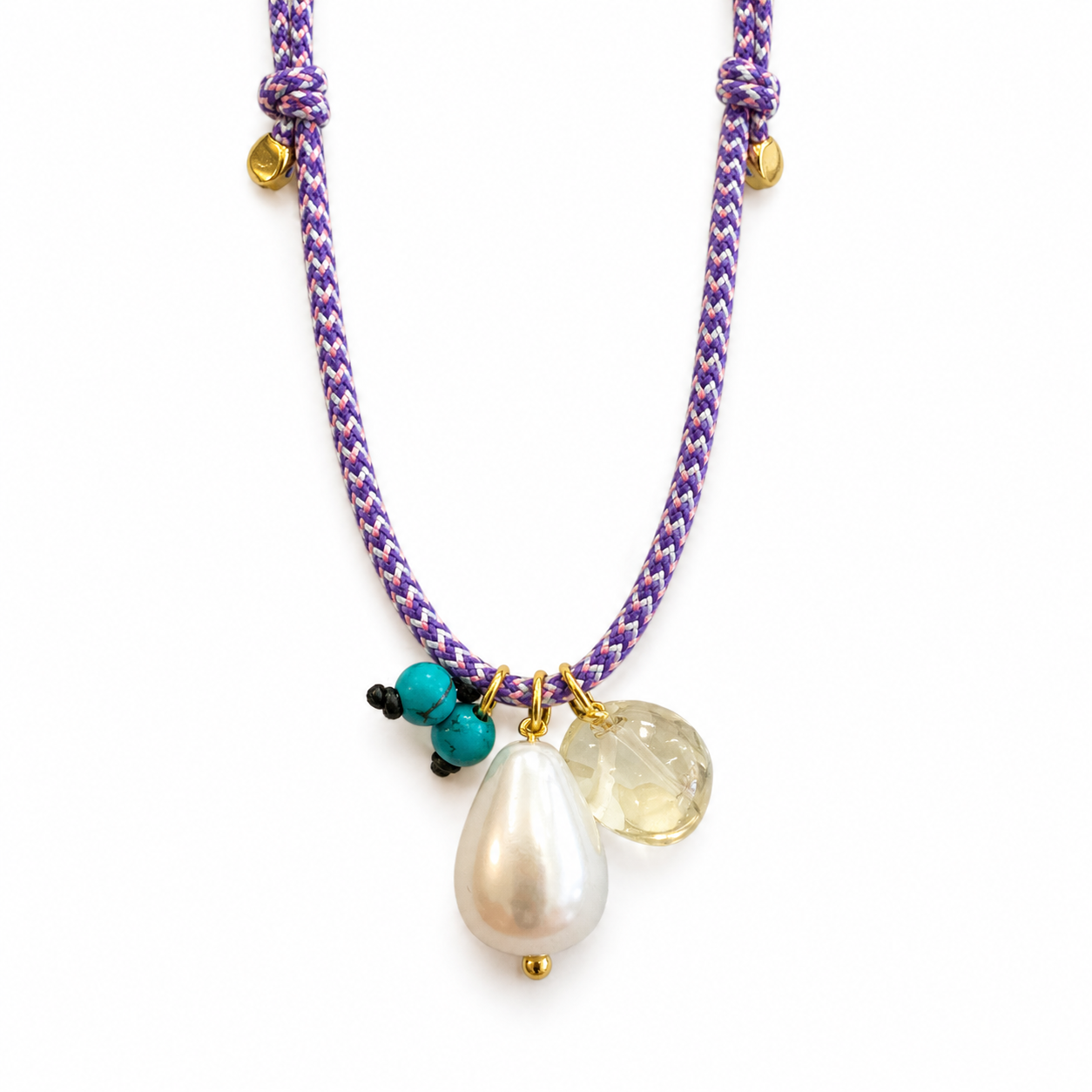 Drop Pearl Cord Necklace
