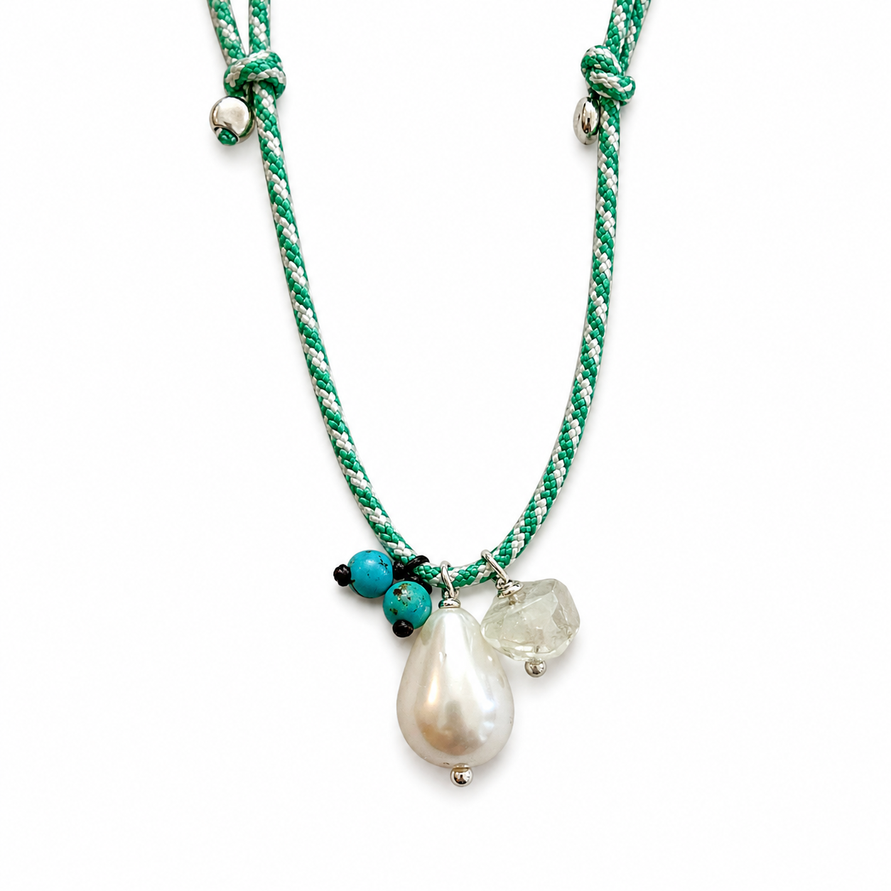 Drop Pearl Cord Necklace