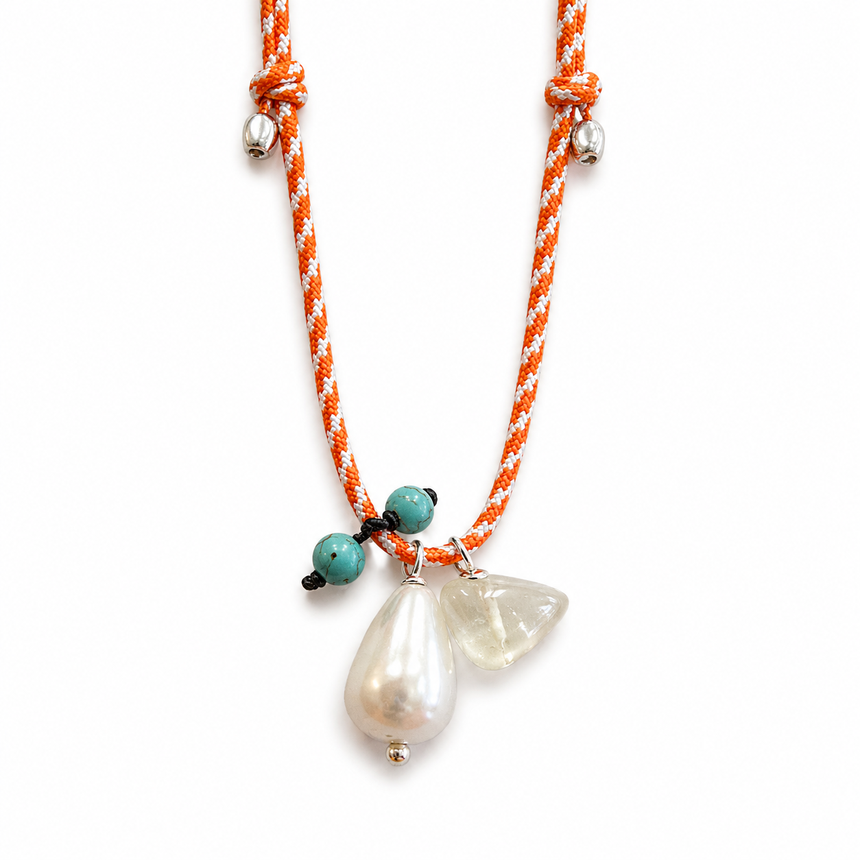 Drop Pearl Cord Necklace