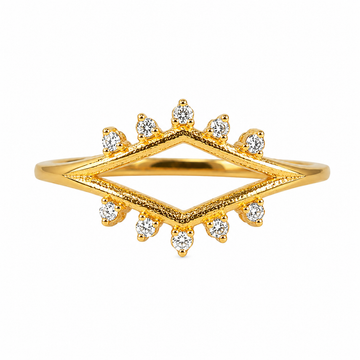 Crown Sparkling Geometry Ring