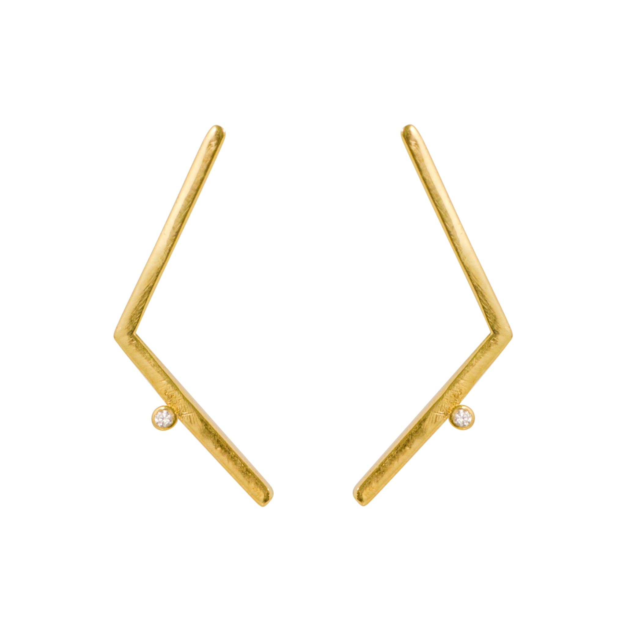 Simplicity V-Line Zircon Stud Earrings