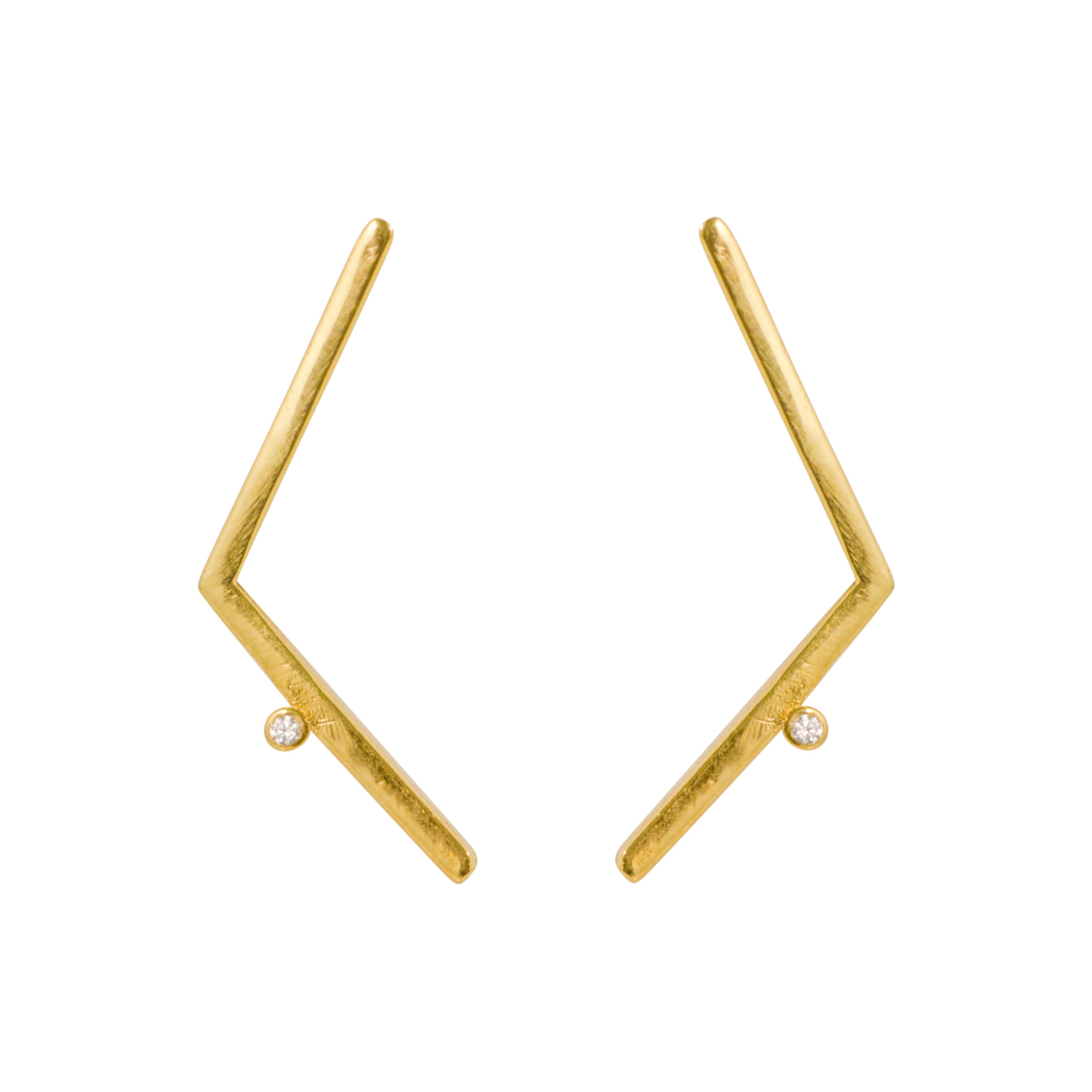 Simplicity V-Line Zircon Stud Earrings