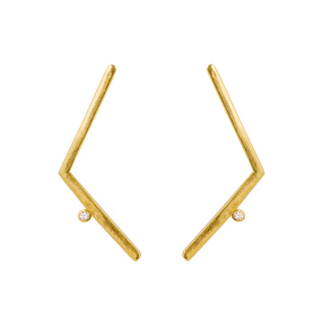 Simplicity V-Line Zircon Stud Earrings