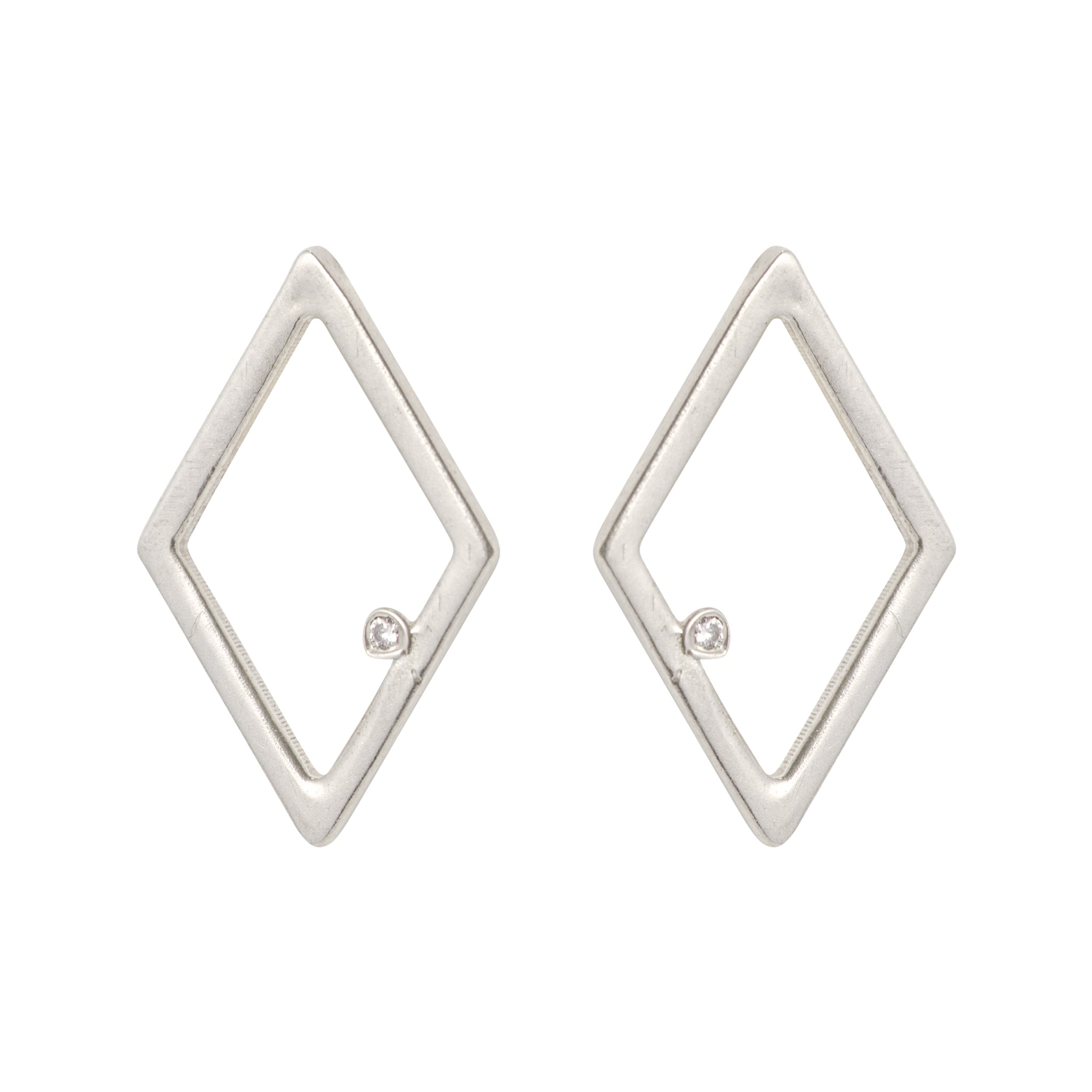 Simplicity Rhombus Zircon Stud Earrings