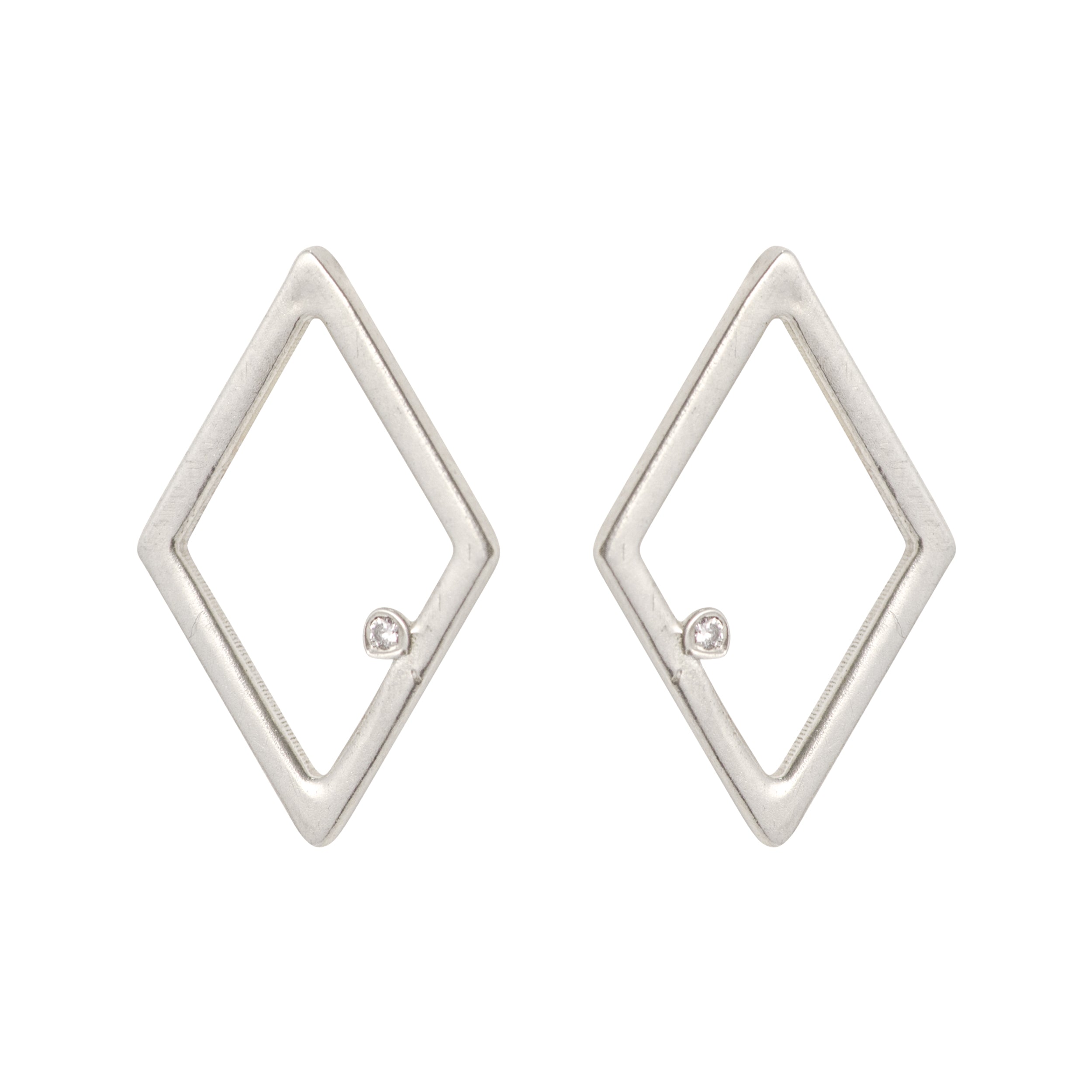 Simplicity Rhombus Zircon Stud Earrings