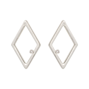 Simplicity Rhombus Zircon Stud Earrings