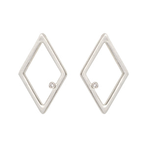 Simplicity Rhombus Zircon Stud Earrings
