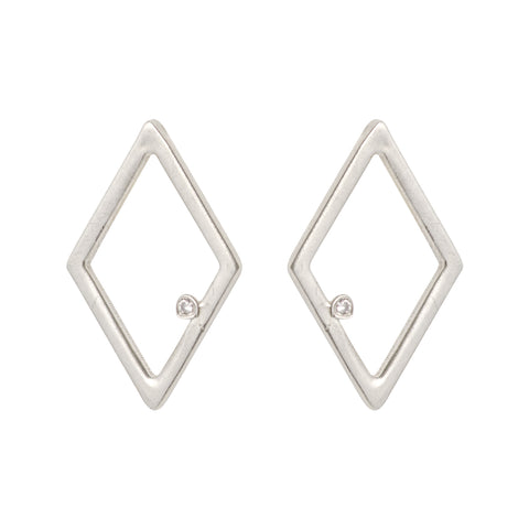 Simplicity Rhombus Zircon Stud Earrings