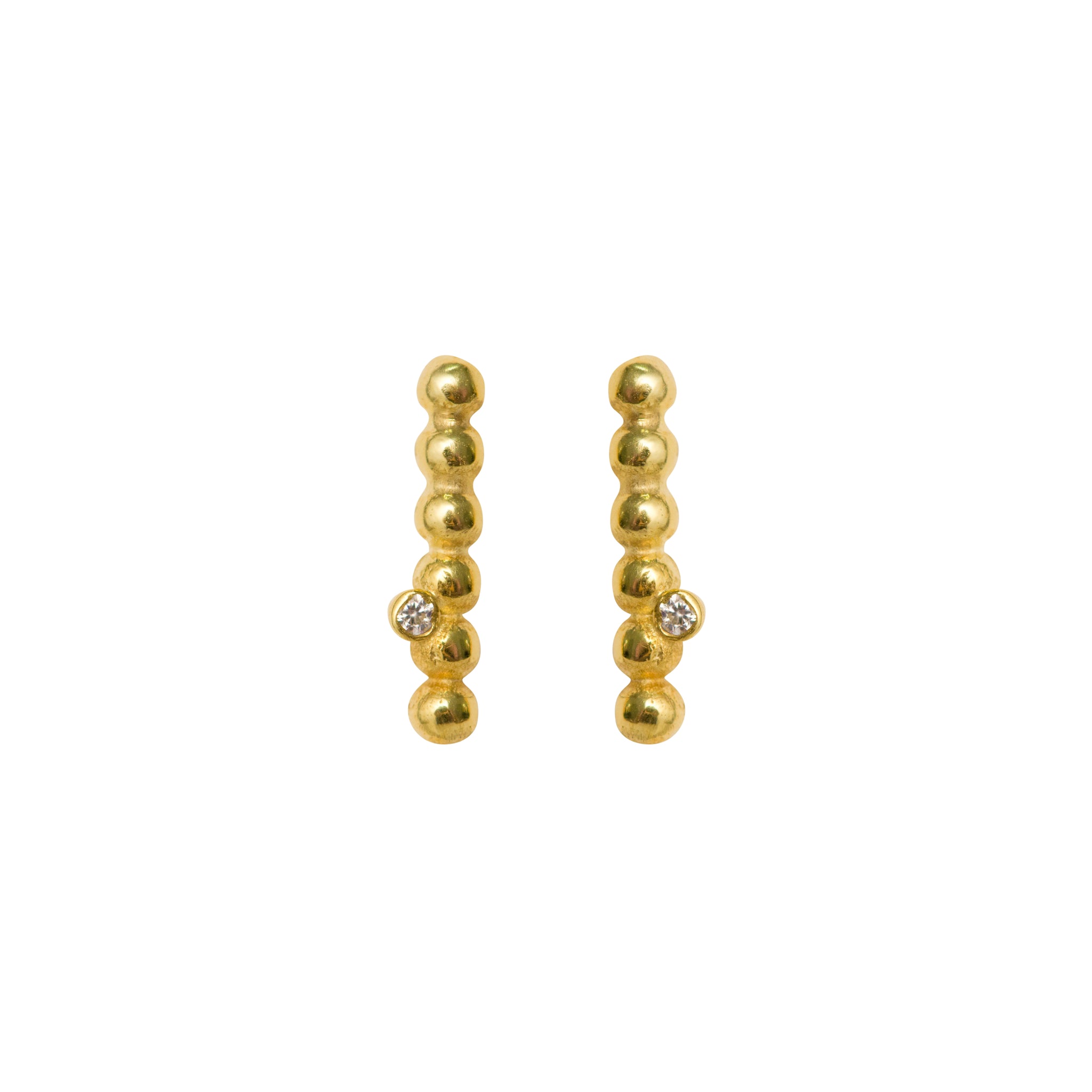 Simplicity  Spheres Zircon Stud Earrings
