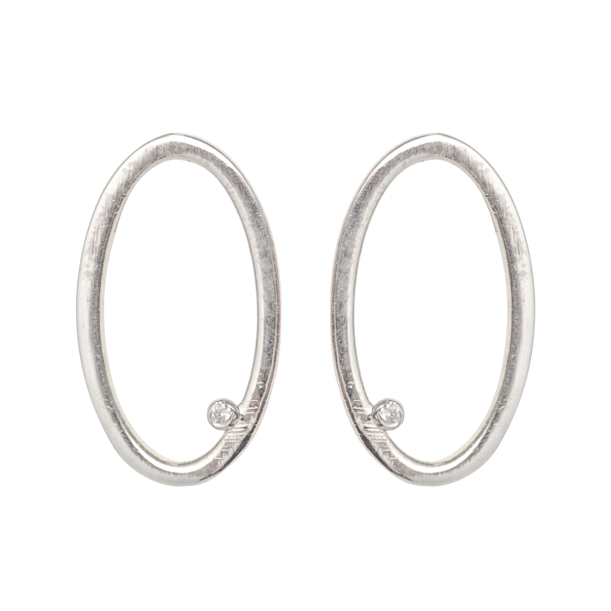 Simplicity Oval Zircon Stud Earrings