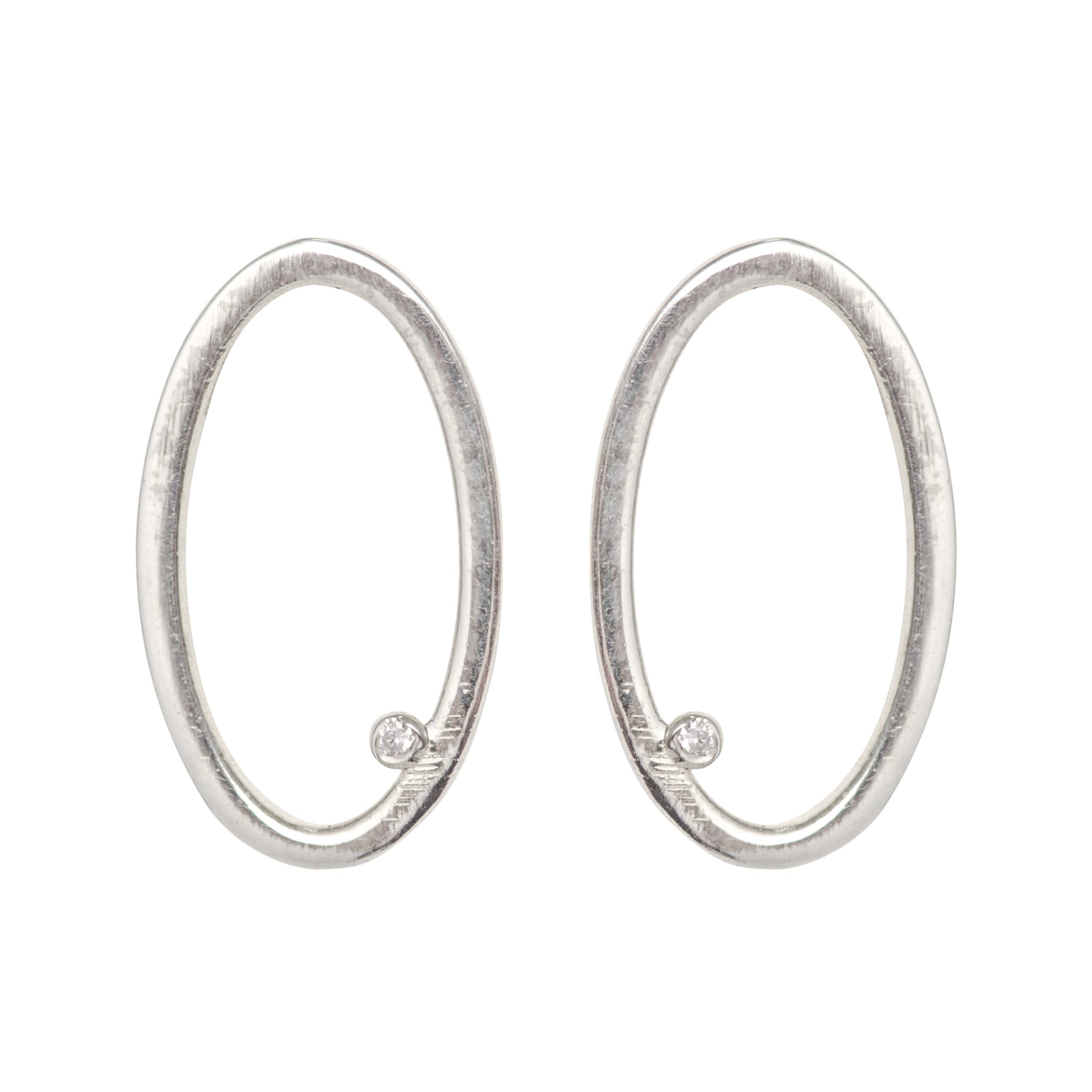 Simplicity Oval Zircon Stud Earrings